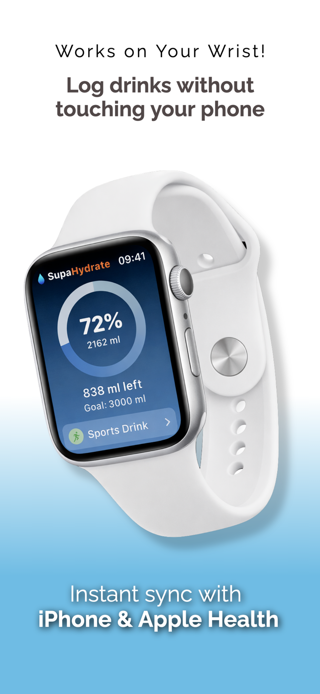 Apple Watch water tracking app and iPhone widgets for logging water intake